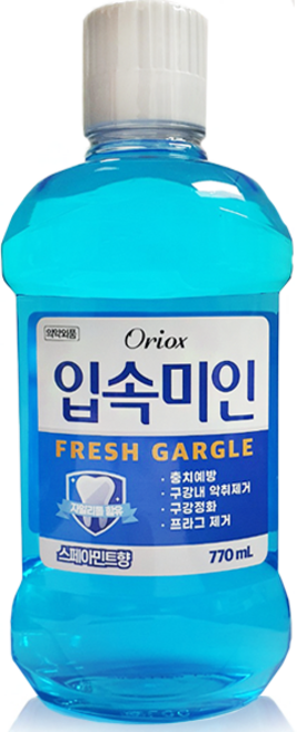 오릭스 (Oriox) 입속미인 후레쉬 토탈 케어 구강 청결제 770ml 대용량 자일리톨 함유 가글액, 2개