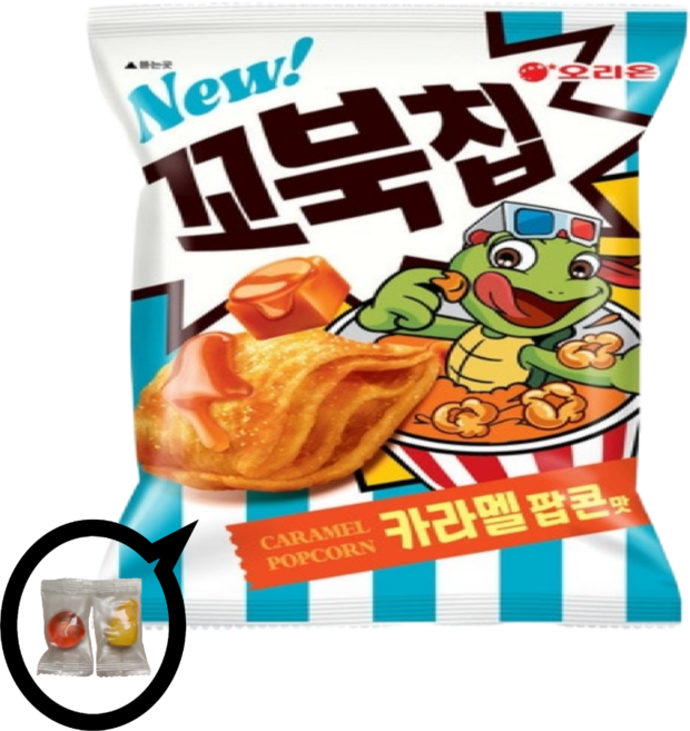 오리온 꼬북칩 카라멜팝콘 + 망고젤리세트, 1세트, 108g