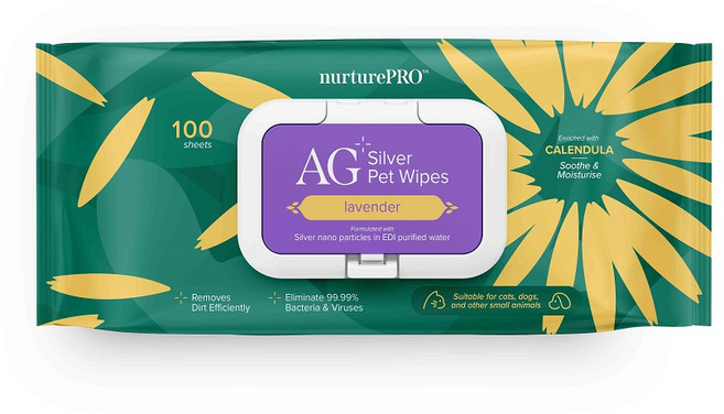 Nurture PRO天然密碼-銀離子寵物濕紙巾-薰衣草 100抽 (NP-PW-004), 3個