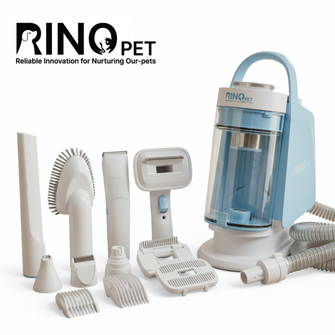리노펫 강아지 고양이 반려동물 진공 흡입 바리깡 미용기 털 이발 11in1 청소기 세트 DH-PET20