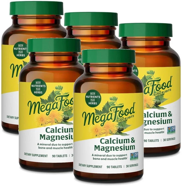 메가푸드 칼슘 앤 마그네슘 MegaFood Calcium Magnesium, 90정, 5개 - 쿠팡