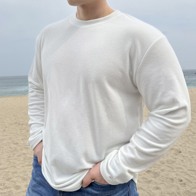 NACHALO 남자 머슬핏 라운드 니트 이너티