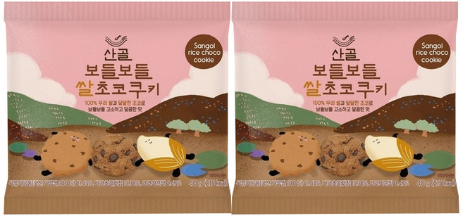 에코맘 산골 보들보들 쌀쿠키, 초코, 40g, 2개