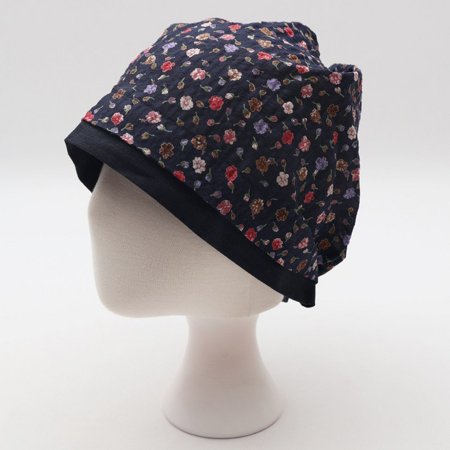 에스랑 코지플라워 여성 항암모자 면 두건 꽃무늬 비니 데일리 부드러운 두건모자