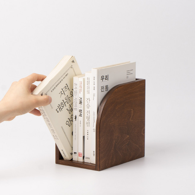 느루 단정 책꽂이 1칸 2칸 우드 책상위 책장 미니 책꽂이, 1단, 밤나무