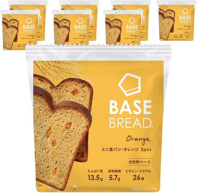 베이스푸드 베이스 브레드 미니 식빵 오렌지 2개입, 88g, 8개