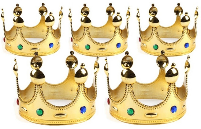 [메잌미] 왕자왕관 파티머리띠 골드 5개, 1세트