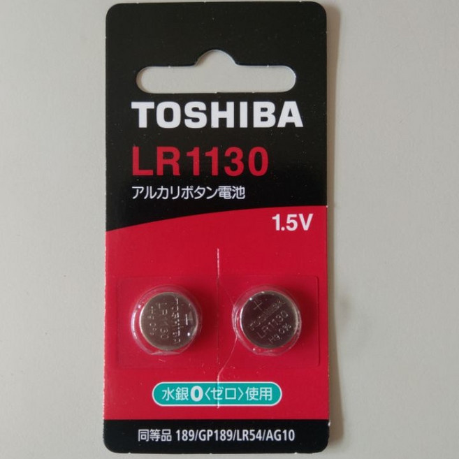TOSHIBA 東芝 水銀電池 鈕扣電池 LR1130 1.5V, 2, 1個