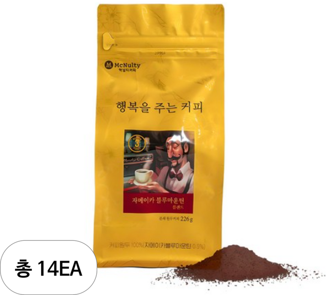 맥널티커피 행복을 주는 커피 자메이카 블루마운틴 블렌드, 핸드드립, 226g, 14개