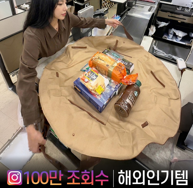 티타비 대용량 펼쳐지는 장바구니 가방, 1개, 블랙