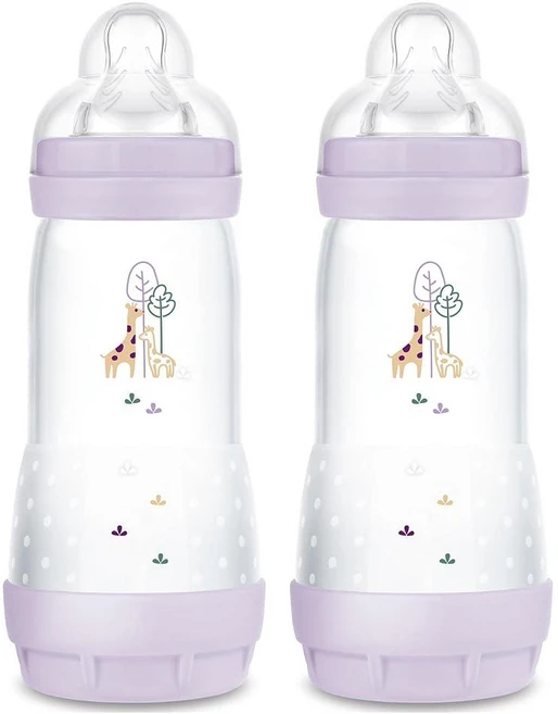 MAM 325ml(11온스) 이지 스타트 배앓이 방지 아기 젖병 빠른 흐름 모유 수유 같은 실리콘 젖꼭지 배앓이 가스 및 역류 감소 간편한 세척 BPA 프리 4개월, purple - 쿠팡