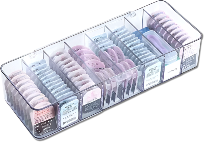 펴나나다 아크릴 렌즈 정리 케이스, 투명, 1개