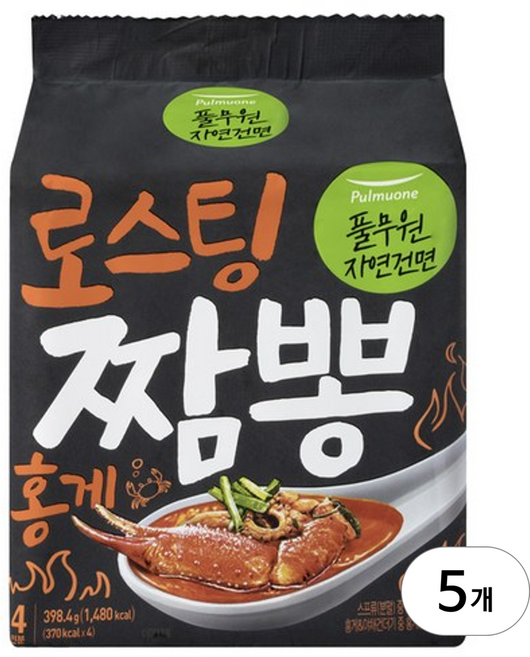 풀무원 로스팅 짬뽕 홍게 자연건면 99.6g, 20개