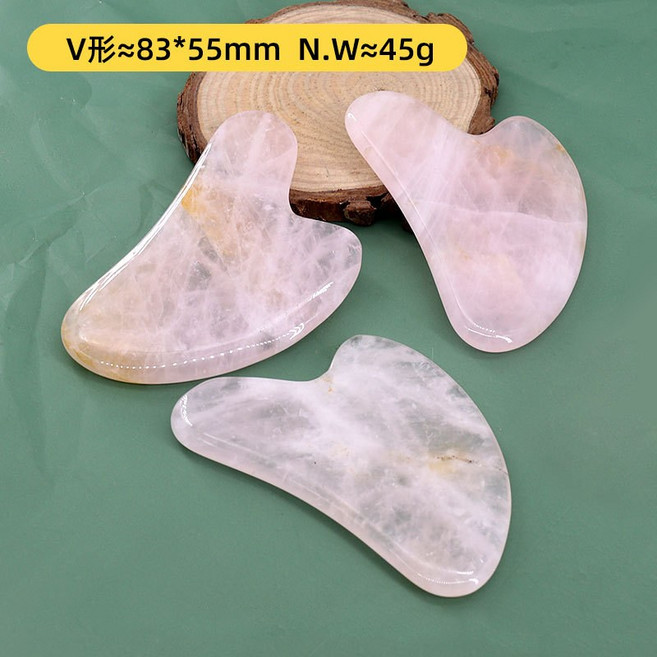 로즈 쿼츠 파우더 크리스탈 옥 롤러 마사지 스파 핑크 페이스 Gua Sha 천연석 괄사 뷰티 도구 페이셜 리프트 업