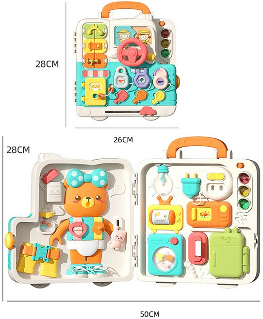 아기 감각 비지 보드 몬테소리 장난감 음악 조명 스위치 다기능 여행 놀이 조기 교육 활동 어린이용, [01] BZS00563, 1개