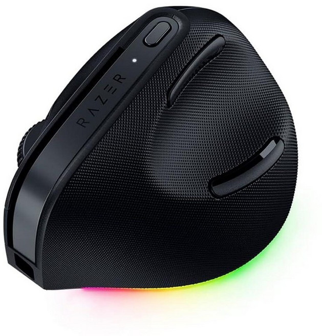 RAZER 레이저 Pro 클릭 V2 무선 마우스 엄지 받침대가 있는 오른손잡이용 인체 공학적 디자인 - AI 프롬프트 긴 배터리 수명 2.4GHz 블루투스 또는 USB C 유선, 블랙
