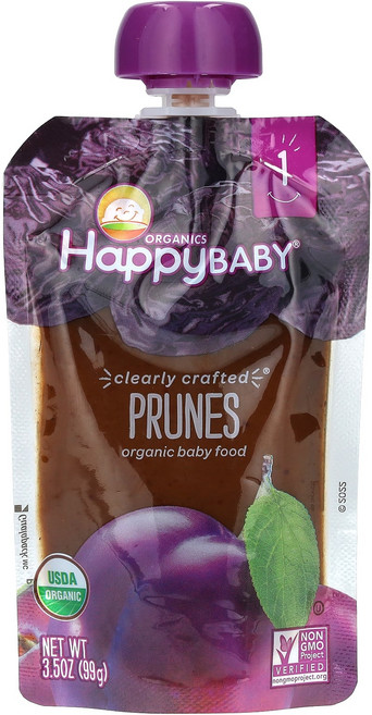 Happy Family Organics Baby® 유기농 이유식 1단계 자두 99g(3.5oz) Organics (해피 패밀리 오가닉스), Happy Family Organics, Baby®,, 1