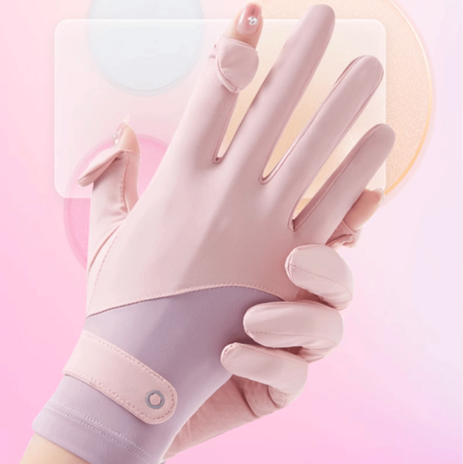 신페이드 여성 장갑 손가락 반장갑 터치 자전거 여자 여름 봄 가을 운전 등산 낚시 자외선차단, 핑크, 1개