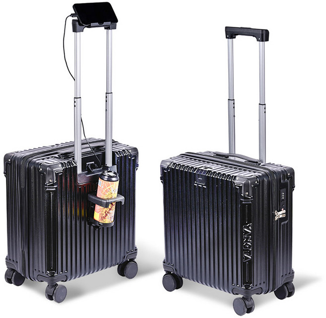 YANGTA [5년무상AS] TSA잠금 튼튼한 여행용 캐리어 기내용 미니 18인치 USB 충전포트 핸드폰 거치대 컵홀더