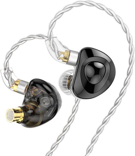 TRN MT4 고성능 듀얼 다이나믹 드라이버 HIFI 이어폰, 있음, 실버