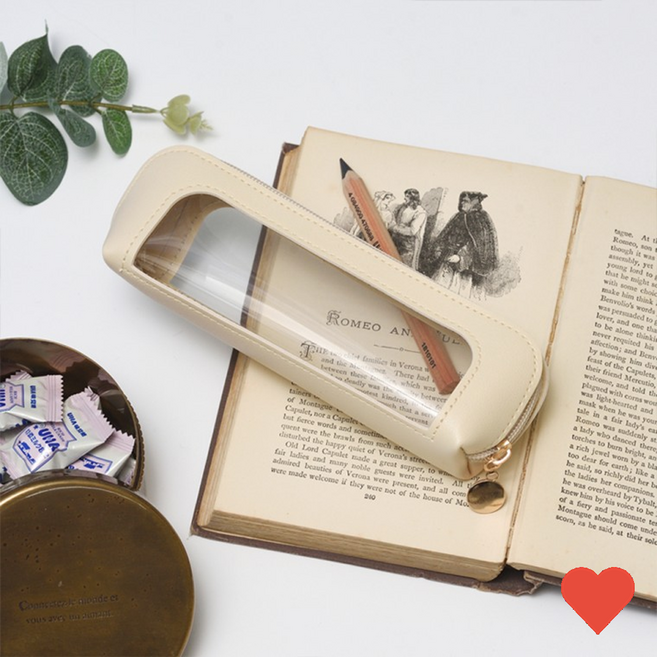 필통 투명 심플 휴대용 화장품 브러쉬 파우치, 핑크