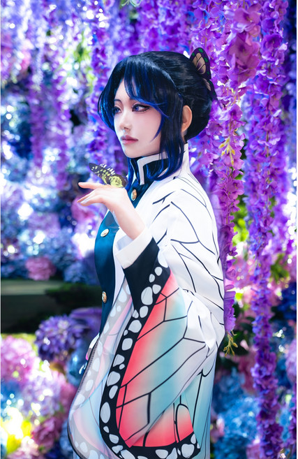 코스어몰 시노부 코스프레 의상 가발 귀멸의칼날 촬영 파티