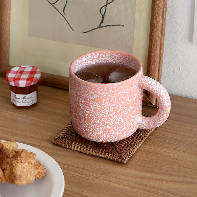 폴 마블 머그컵 라떼잔 컬러 카페머그 360ml 5color 2p세트, 스파티쉬 오렌지 2p세트