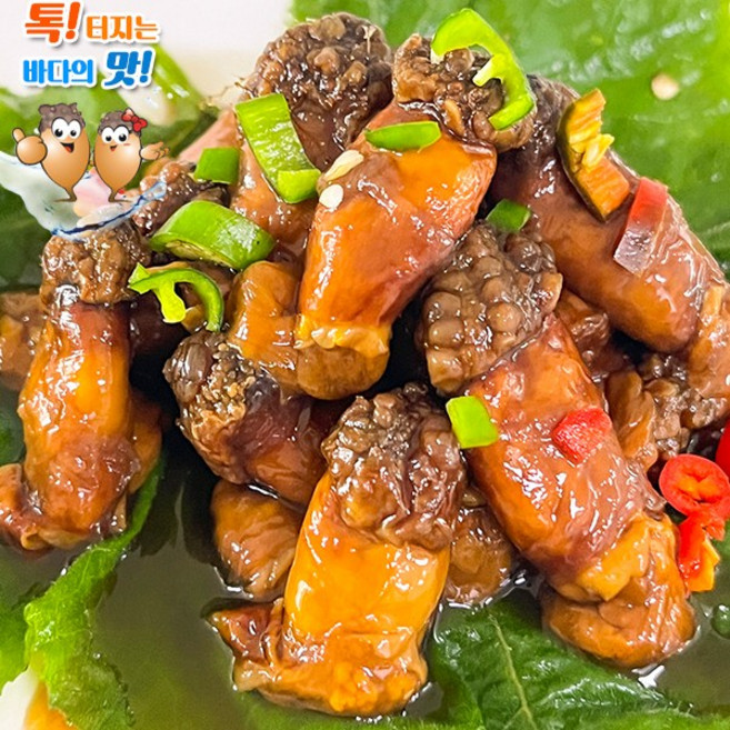 밥도둑 진동 미더덕 간장 장아찌 500g 단짠 단짠 밥반찬 미더덕장, 1개