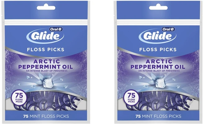 오랄비 글라이드 일회용 치실 아크틱 페퍼민트 오일 치실, 2개, 75개입 - 쿠팡