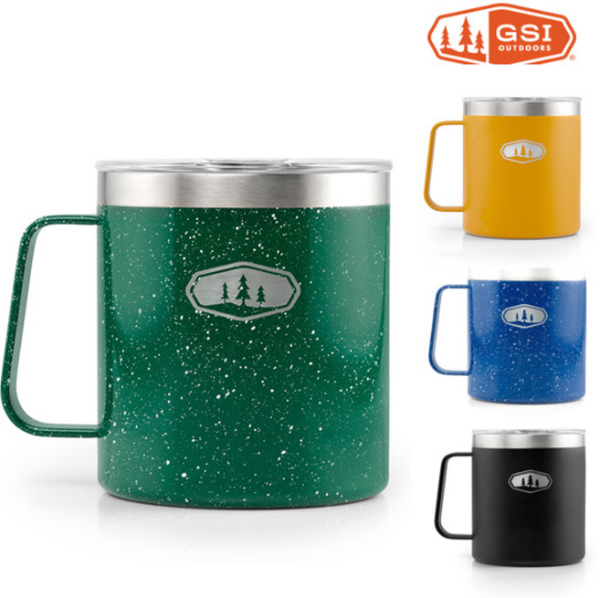 GSI 글레이셔 440ml 캠프 머그 컵, 블랙, 1개