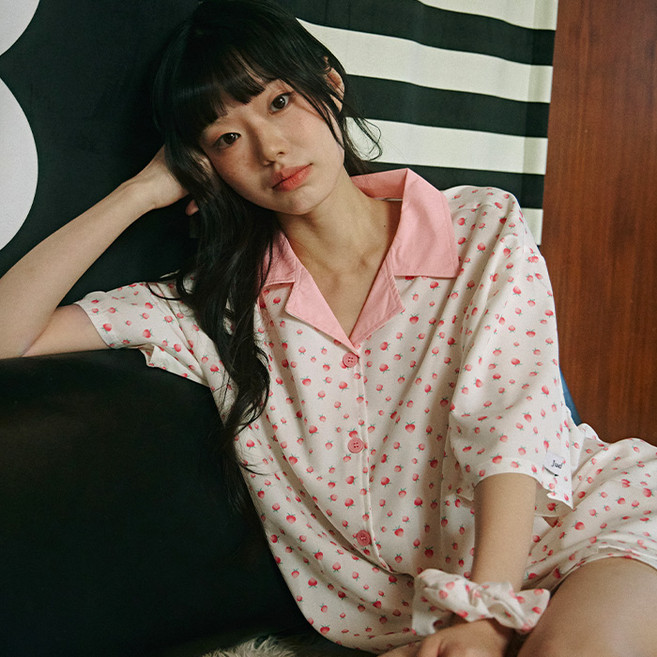 주디앤 베리핑크 클린핏 반팔 커플 파자마세트