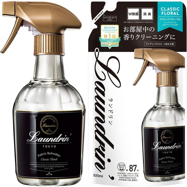 일본 란도린 섬유탈취제 미스트 클래식 플로럴 본품 370ml 외 리필, 320ml, 1개