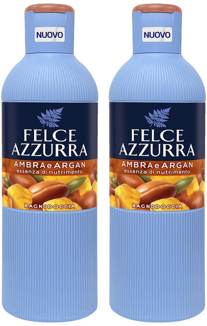 펠체아주라 이탈리아 150년 명품 바디워시 엠버&아르간, 2개, 650ml
