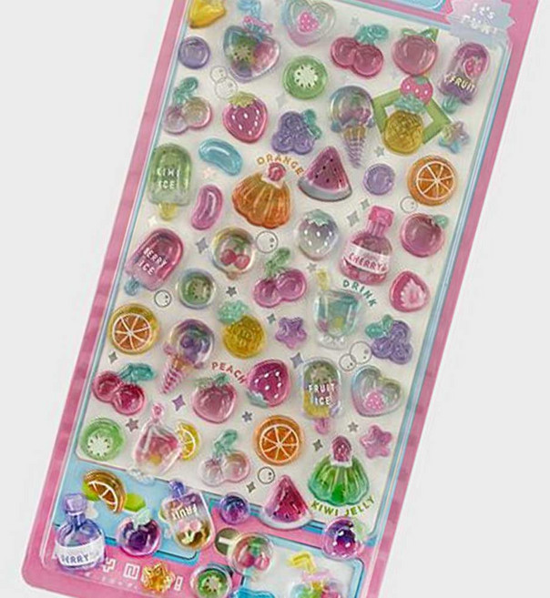 3D크리스탈 스티커 봉봉드롭 시즌3 05비타후르츠 1개