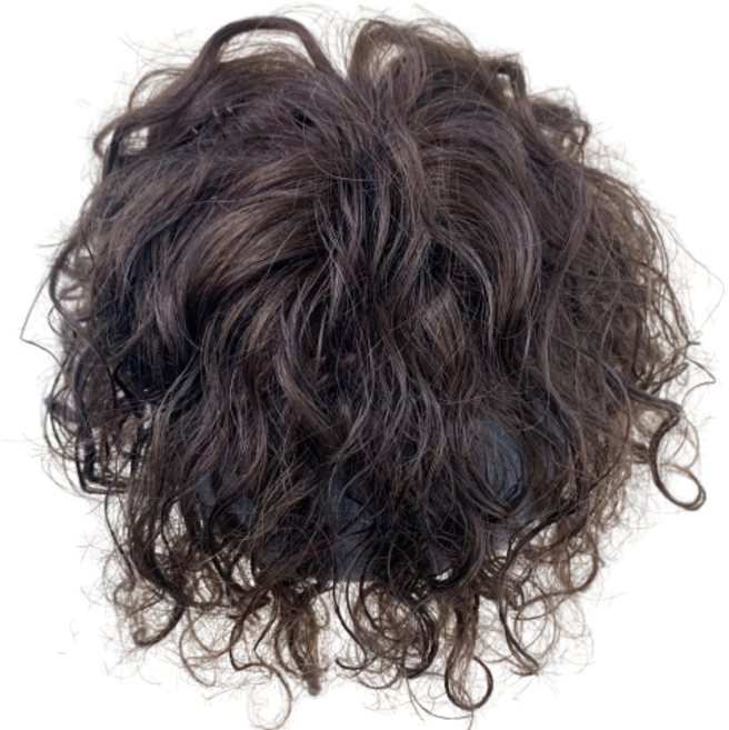 루나갤러리 수제 웨이브 정수리 가발 인모100% 펌 부분가발 파마 펌2, 모카브라운, 1개