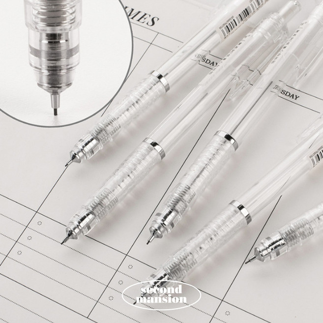 [2개 세트] 투명한 심플 샤프 펜슬, 2개, 0.5mm