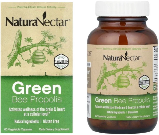 네츄라넥타 그린 꿀벌 프로폴리스 60베지캡슐, 1개, 60정 - 쿠팡