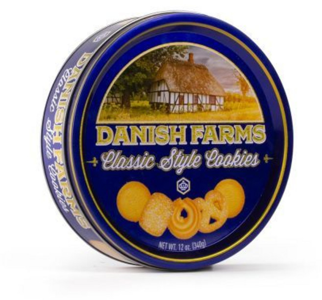 Got Milk 버터 쿠키 덴마크 농장 전통 12온스 블루 통 레시피 디저트 간식용 선물용 소매 포장, 12 온스 / 1팩, 1개