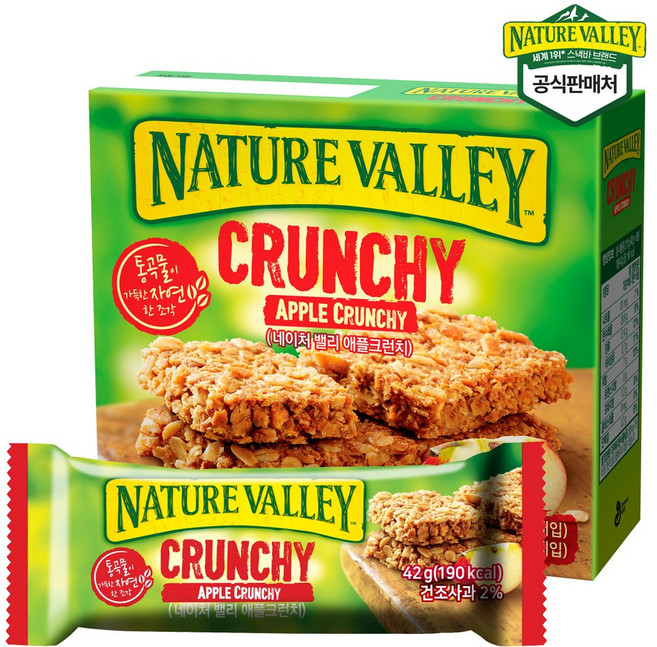 네이처밸리 그래놀라바 애플크런치 5팩X5개, 5개, 42g