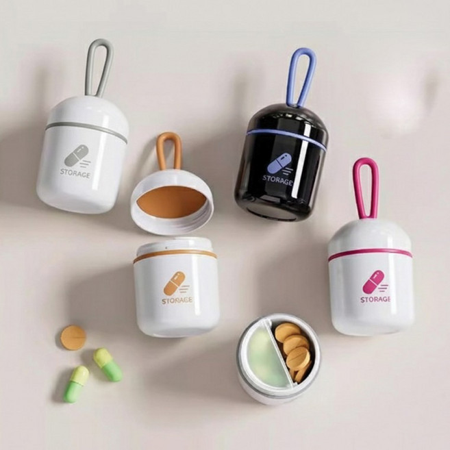 오즈리빙 알약케이스 U228 칸막이형 약보관함 소분 수납 약통, 알약케이스U228 화이트핑크