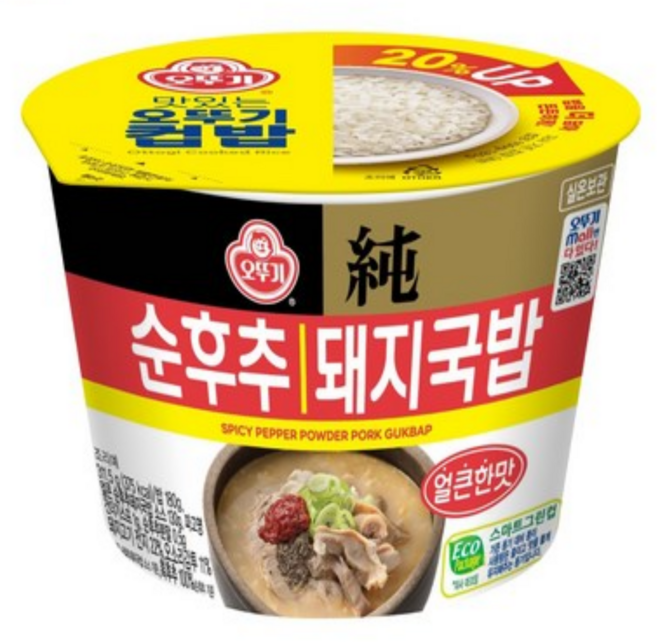 오뚜기 컵밥 얼큰 순후추 돼지국밥, 1개, 311.5g