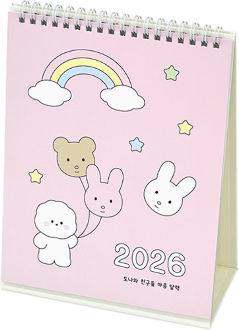 도나와 친구들 2026 마음 탁상 달력, 1개, 혼합색상