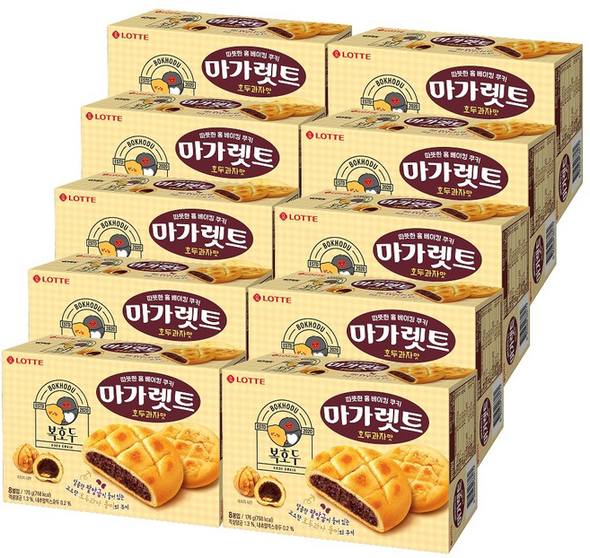 롯데웰푸드 마가렛트 X 복호두 호두과자맛, 10개, 176g