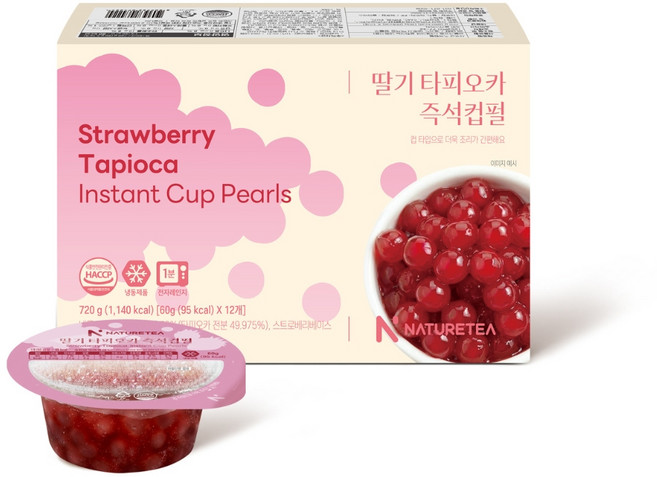 즉석 타피오카 딸기 펄 (컵타입) 60g 12개입