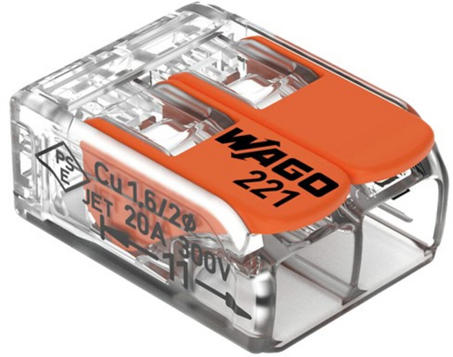 WAGO 221系列導線連接器 快速接線端子 電線連接器, 10個, 221-412 (2線)