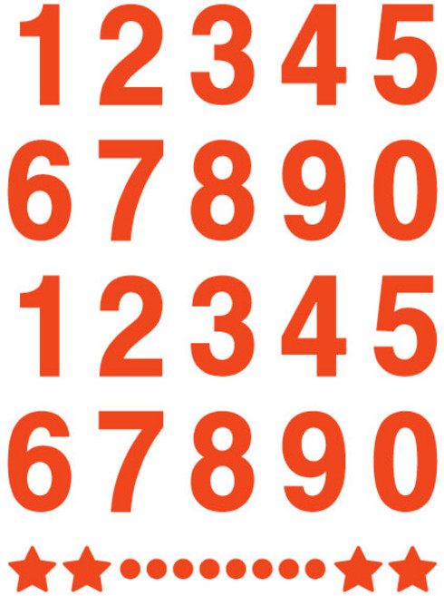 오피스왕국 숫자 스티커 높이4cm 혼합숫자 호실 번호 분류 락커 메뉴판 가격표 number4, 오렌지