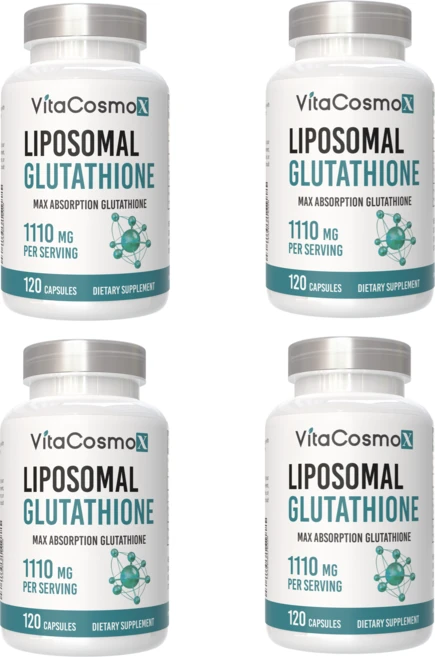 VitaCosmoX 리포소말 글루타치온 1100mg 120 베지 캡슐 Glutathione 1100 mg Veg Capsules, 4개, 120정 - 쿠팡
