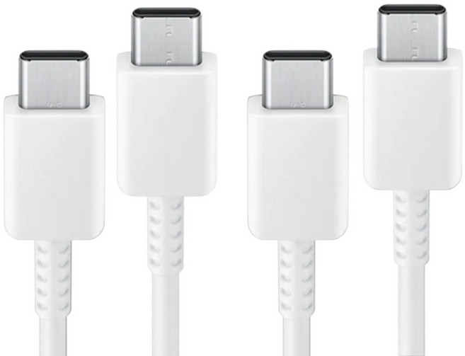 [1+1] 삼성 정품 C타입-C타입 초고속 25W PD최대 60W충전 지원 데이터 통신케이블 갤럭시 태블릿 노트북 스마트폰, 2개, 화이트+화이트, 1.8m