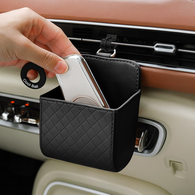 프랜베이 차량용 송풍구 다용도 수납 거치대, 블랙, 1개