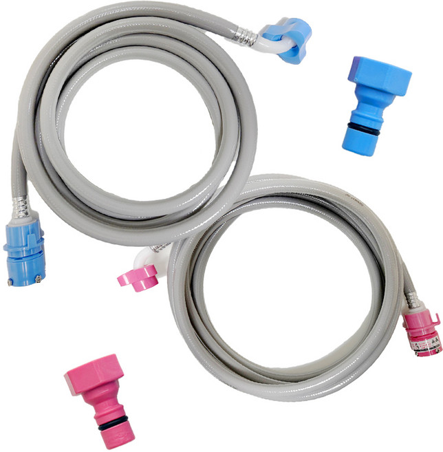 국산 세탁기호스 1.3M 냉수+1.3M 온수 원터치 급수호스, 1세트, 세탁기호스 냉온수 1.3m 세트